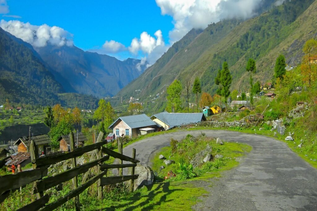 Scenic Himalayan village famous for waterfalls, rivers, snow peaks, and peaceful surroundings.