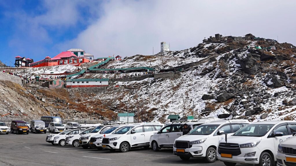 Historic mountain pass connecting India and Tibet with spectacular snow-covered scenery.