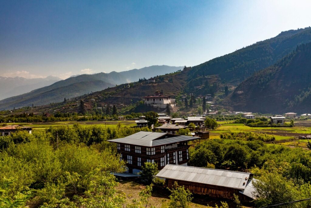 Beautiful Himalayan valley famous for monasteries, peaceful landscapes, and traditional Bhutanese culture.