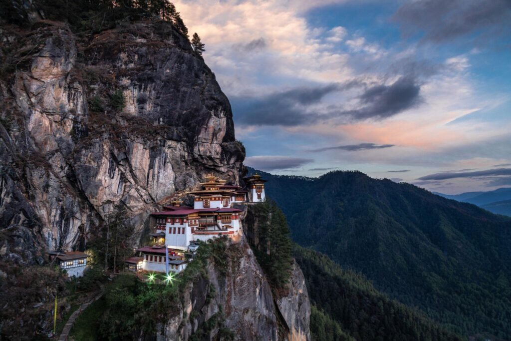 Bhutan’s most iconic monastery perched dramatically on a cliffside overlooking Paro Valley.
